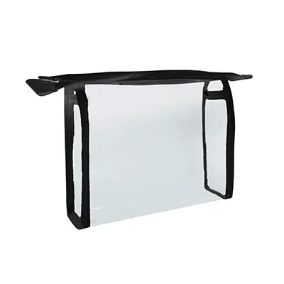 PVC Clear Cosmetic Bag - Small Taller Black