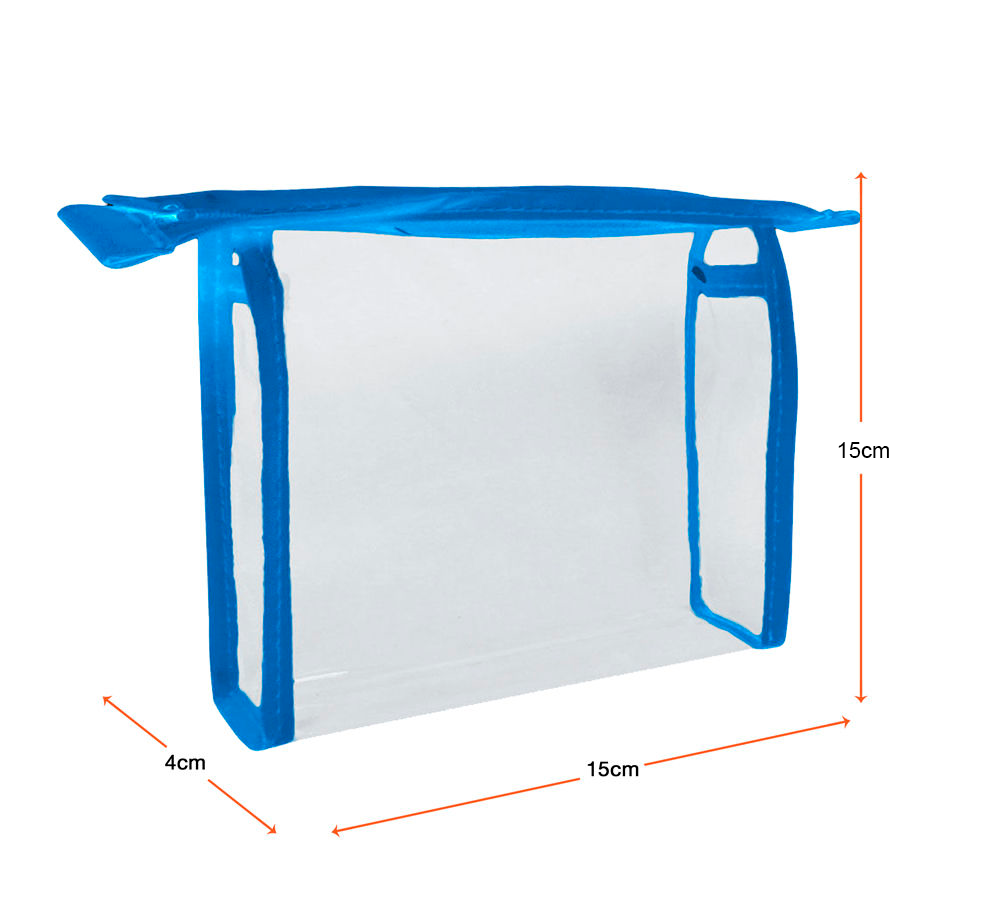 PVC Clear Cosmetic Bag - Small Blue